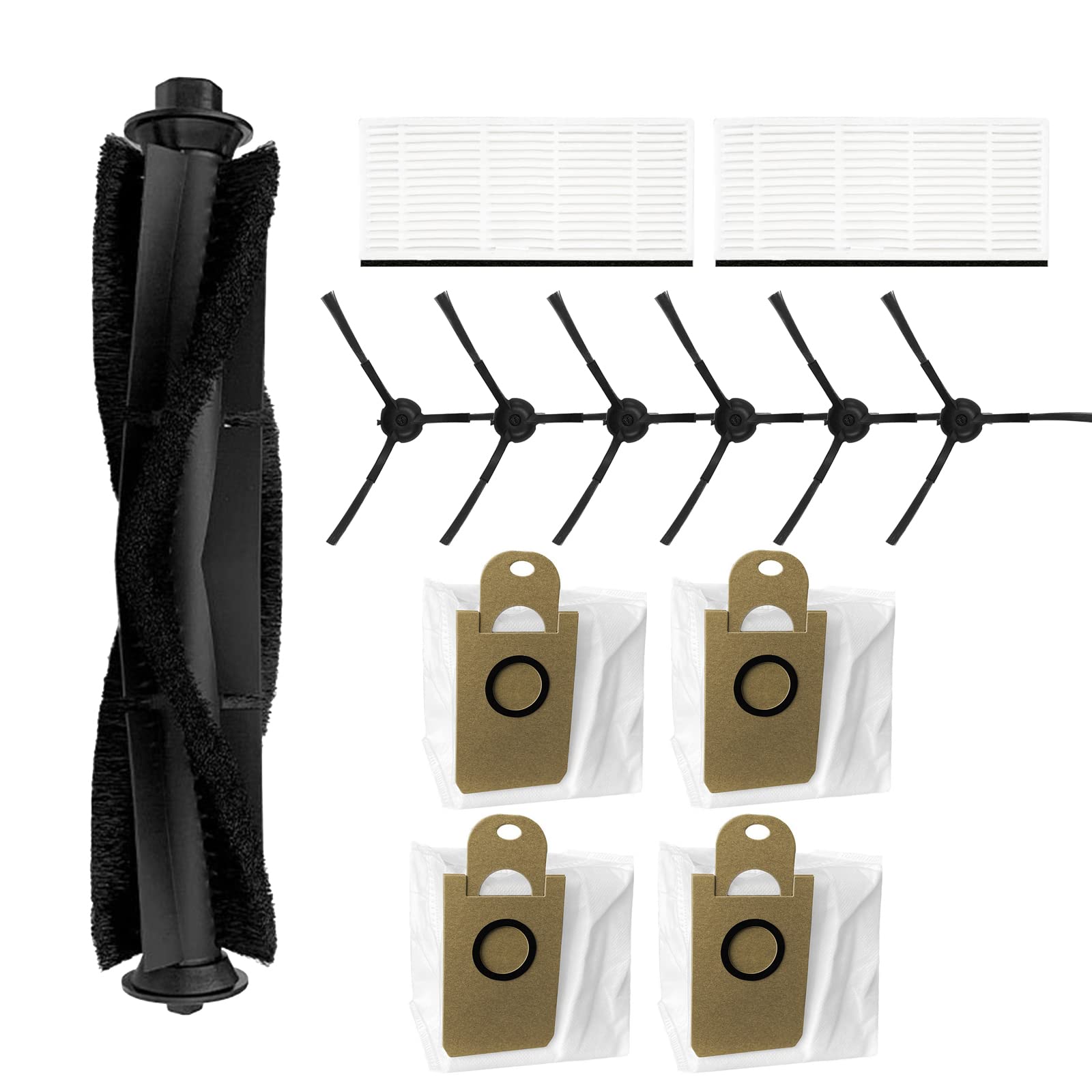 Replacement Parts for VIOMI S9 Robot Vacuum Cleaner Accessories Kit, 1 Main Roller Brush 4 Dust Bag 2 Filter 6 Side Brush