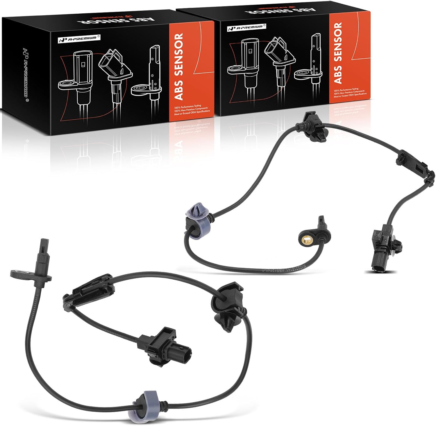 A-Premium ABS Wheel Speed Sensor Compatible with Honda Models - Civic 2006 2007 2008 2009 2010 2011, Sedan, built in the U.S. - Front Driver and Passenger, 2-PC Set, Replace# 57455SNEA01, 57450SNEA01