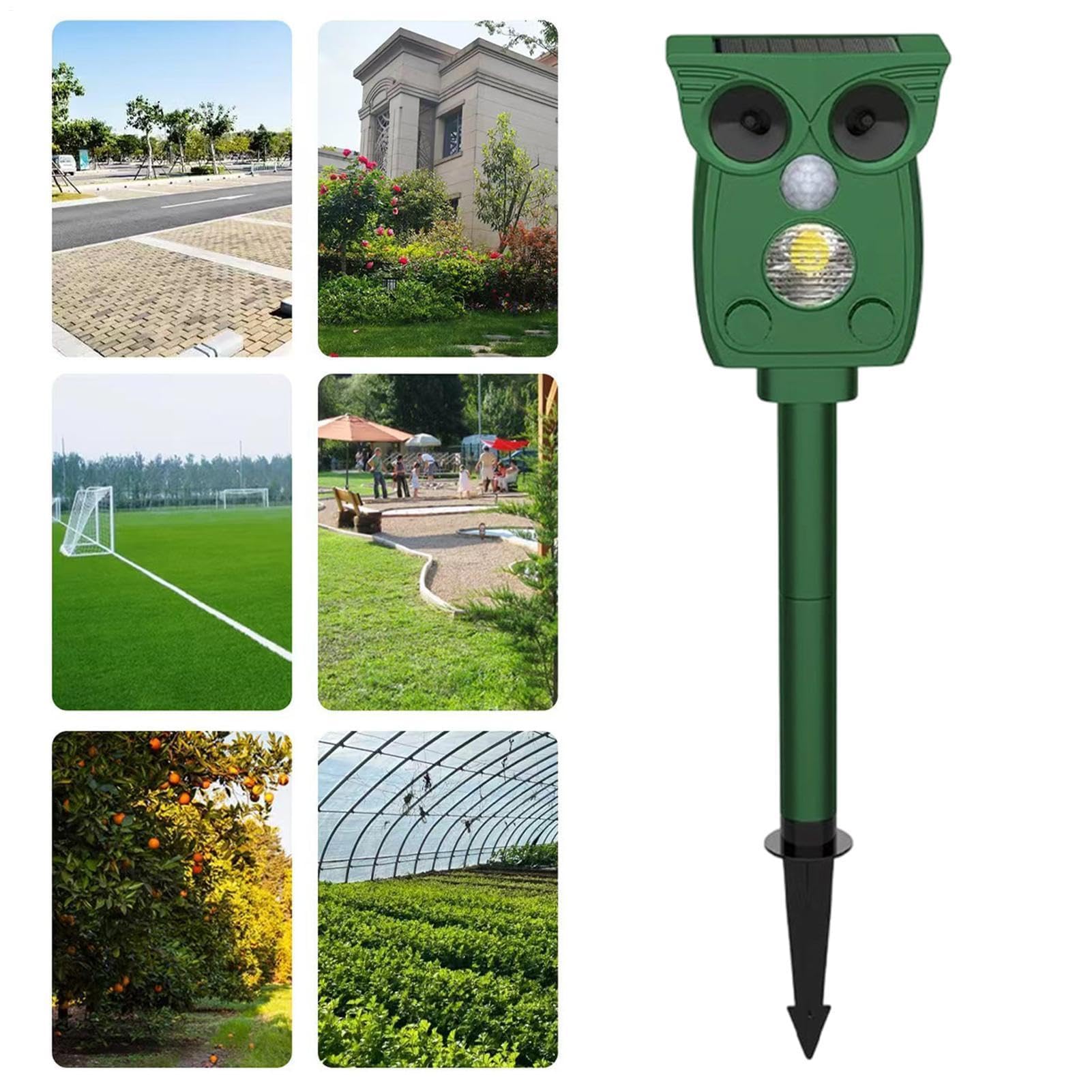 Espantapájaros electrónico - Sistema de protección ultrasónico de depredadores para jabalí, gato, perro - Señal de advertencia automática impermeable para granja, jardín, balcón, exterior