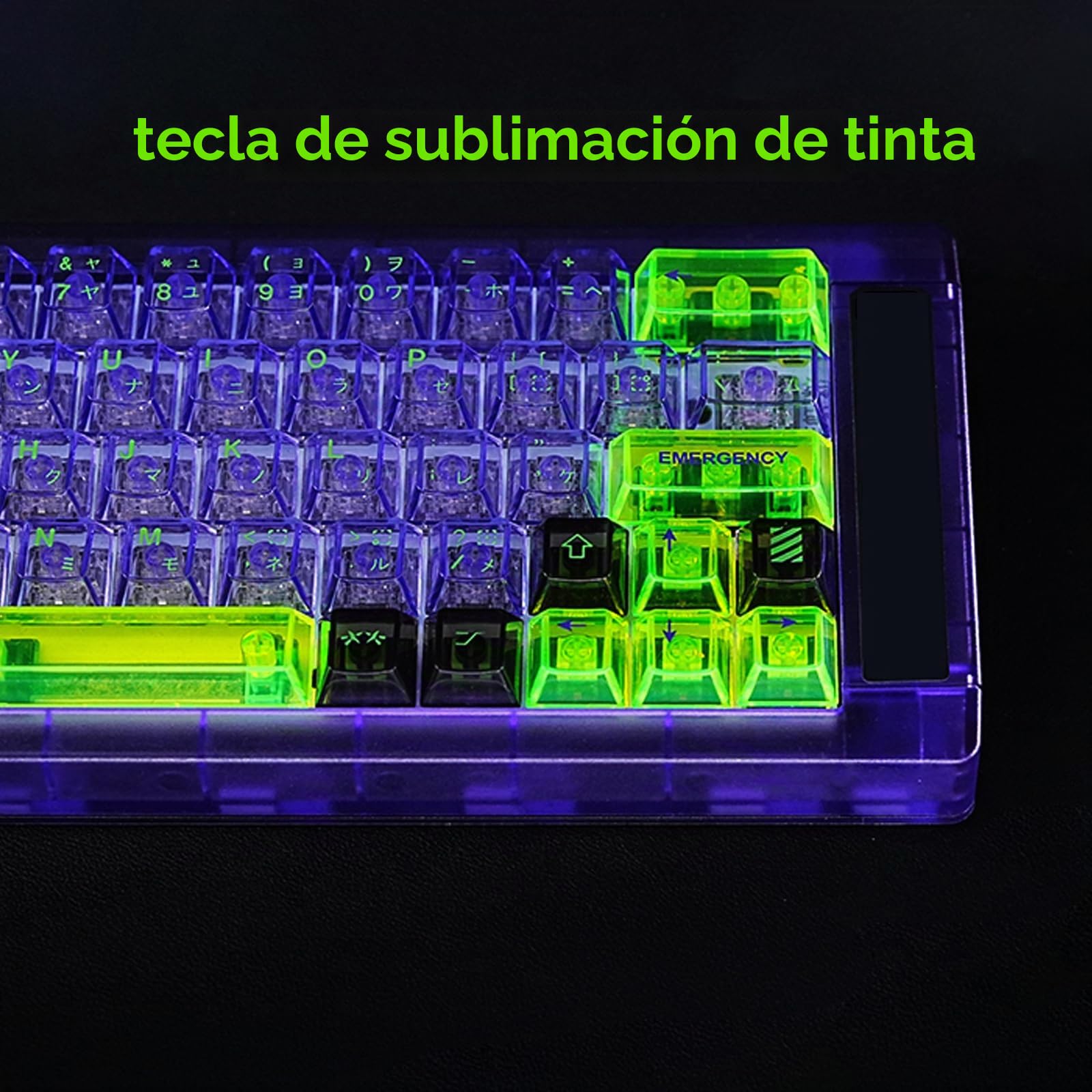 JakeTsai Juego de Teclas Transparentes de 173 Teclas, Teclas retroiluminadas de Perfil de Cereza, para interruptores mecánicos Cherry Gateron MX Teclado Mecánico (Transparente)