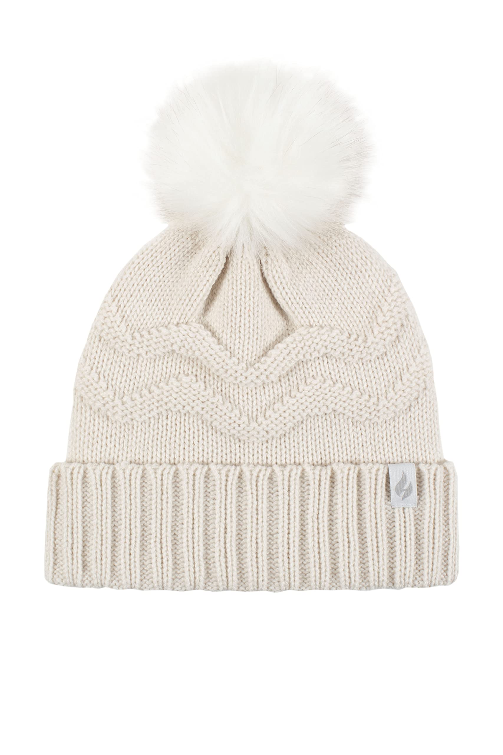 Heat Holders Women's Cream Sockshop Cotswolds Turnover Pom Pom Hat Pack Of 1 One Size