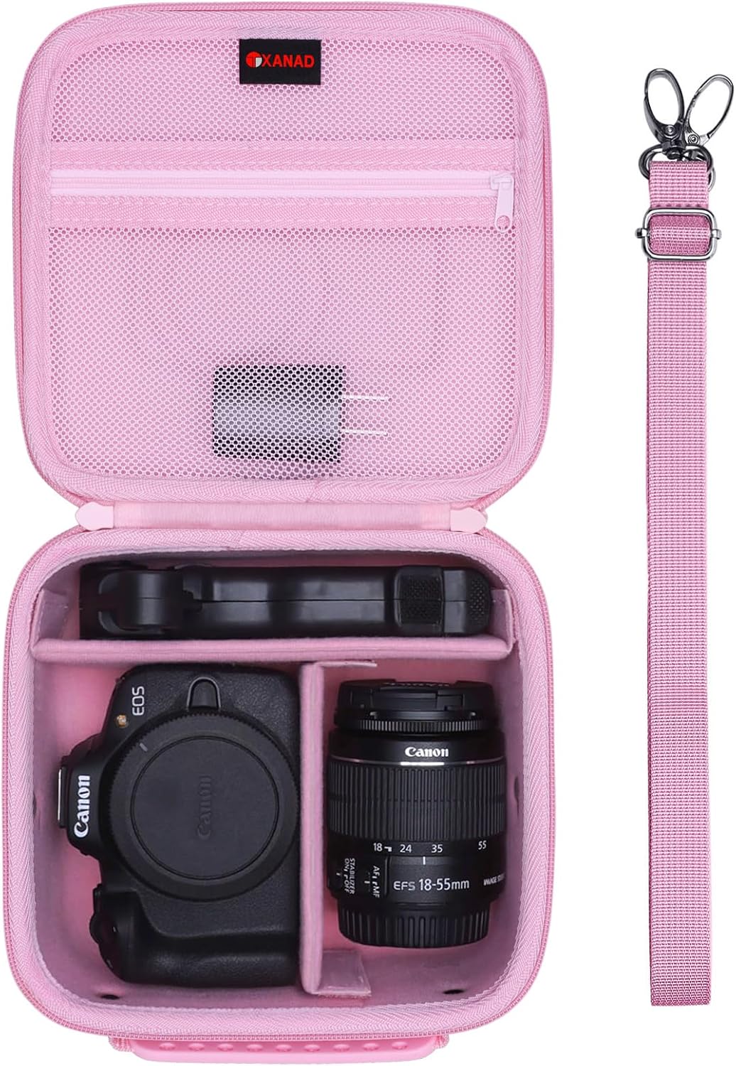 XANAD Hard Camera Case Bag Compatible with Canon EOS Rebel T7/ T100/ R50/ R50 V/RP/ R8/ R6 Mark II/ R7/ R10 DSLR Mirrorless Cameras, for Canon Sony Kodak Panasonic Nikon DSLR Mirrorless Camera, Red