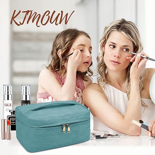 Miniatura 6 de KTMOUW Bolsa de maquillaje impermeable para cosméticos, bolsa de viaje de maquillaje portátil, bolsa de brochas de maquillaje, bolsa organizadora de