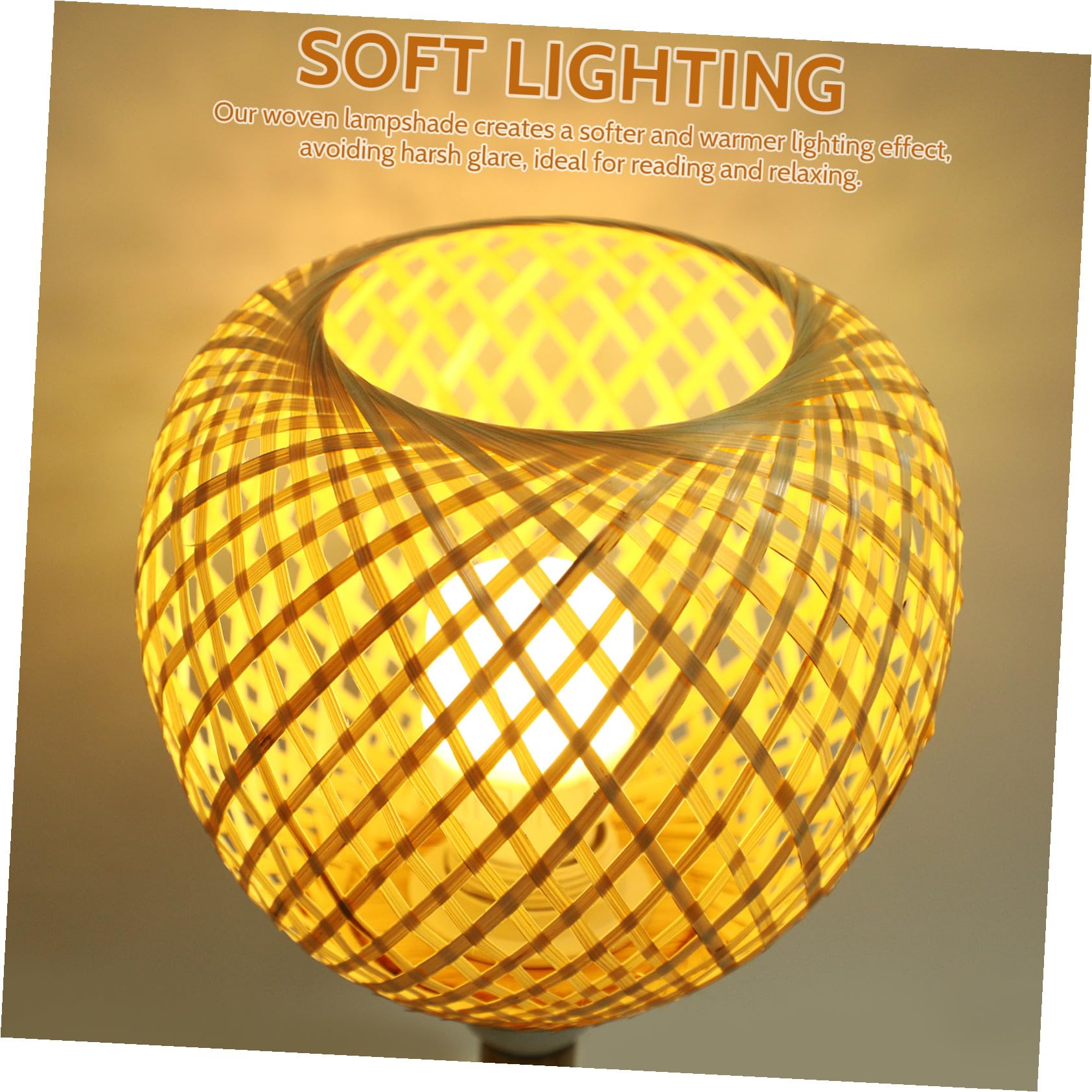 Gatuida Pantalla De Lámpara Tejida De Bambú Natural Tamaño Mediano Sombra Para Lámpara De Techo Iluminación Sin Deslumbramiento Colgantes Decoración Para Sala y Comedor