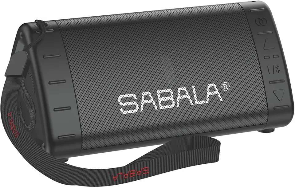 Caixa de Som Bluetooth SABALA DR-901,2200mAh Bluetooth 5.1, IPX5 TWS, de reprodução para atividades ao ar livre, praias e presentes (preto)