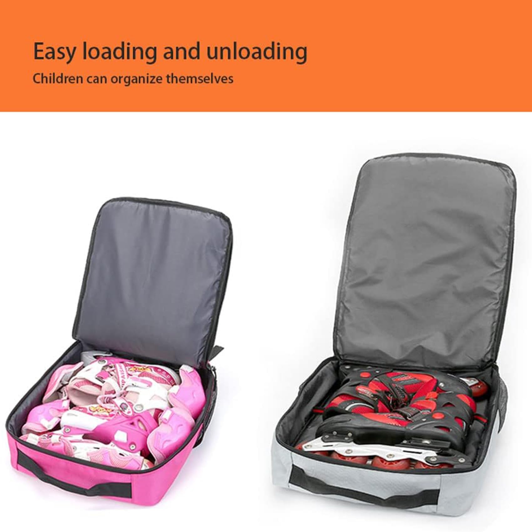 DJFOG Kinder-Schlittschuh-Tasche, Rollschuh-Tasche, Rollschuh-Rucksack, Schlittschuh-Inline-Skate-Aufbewahrungstasche, professionelle Rollschuh-Umhängetasche,Rosa,S