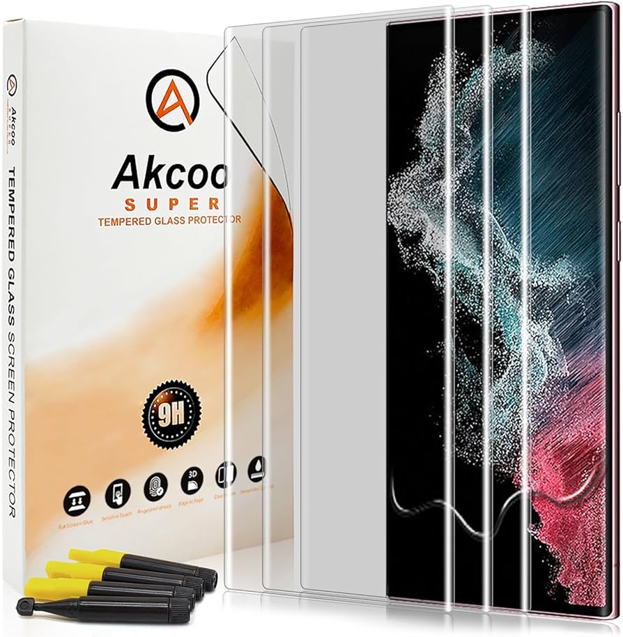 Amazon | 【3枚セット】Galaxy S22 Ultra フィルム 全面吸着（液体分散