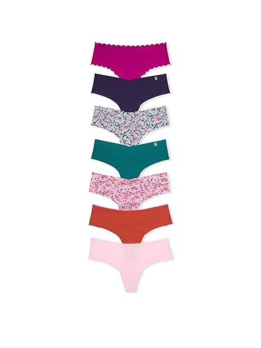 Victoria's Secret Women's No Show Thong Underwear, Panties for Women, Multi Pack (XS-XXL) - XX-Large - Floral & Solids