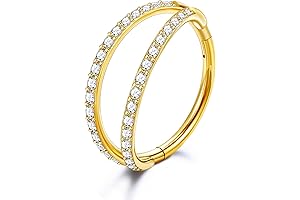 TupMi Double Heart Nose Ring Hoop