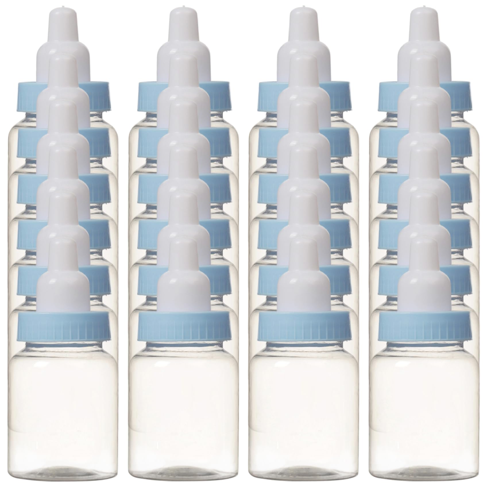 Ameble 24Pcs Clear Fillable Mini Baby Bottle Party Favors, 3.5x1.6in Plastic Candy Bottles for Baby Shower, Newborn Birthday Decorations, Candy Container