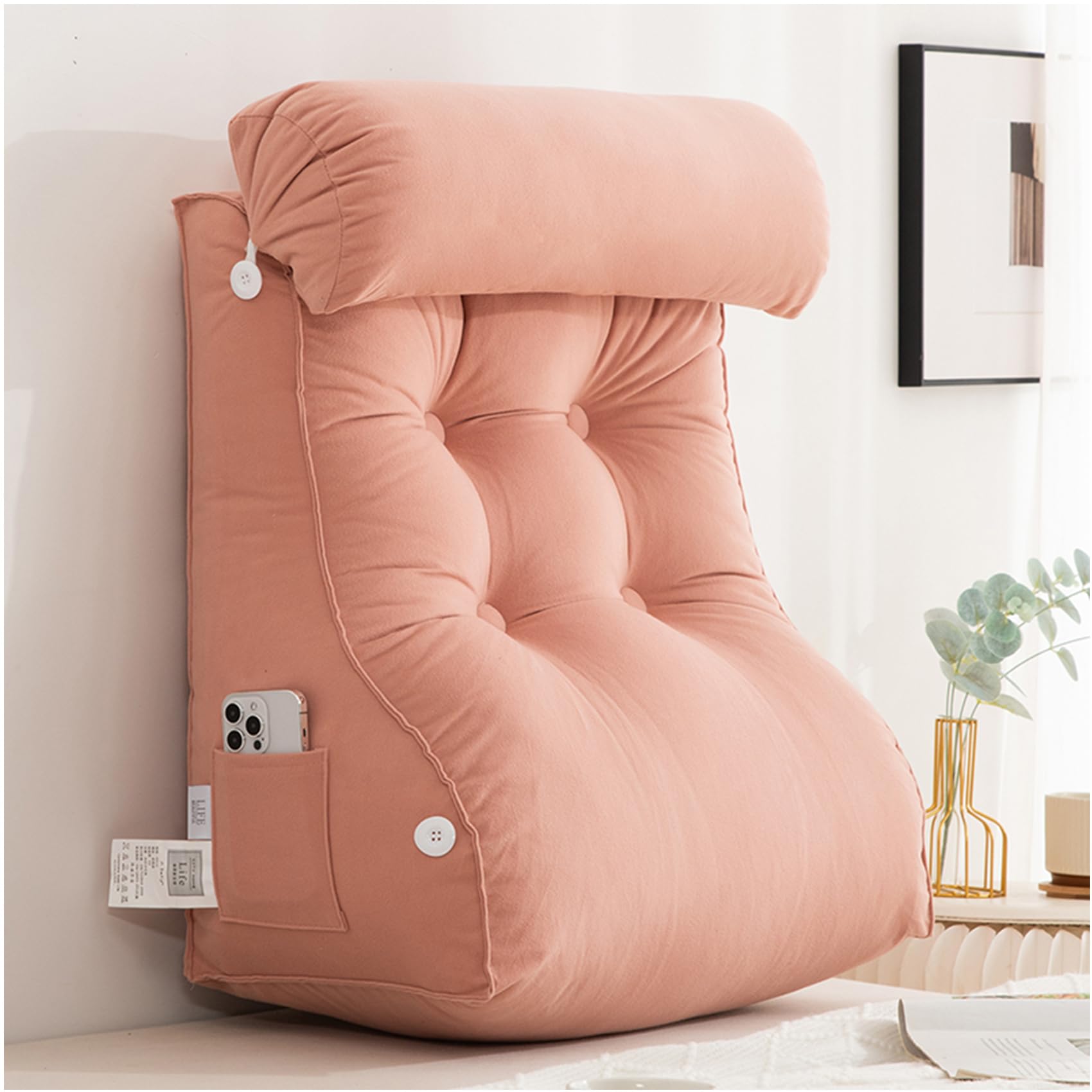 Coussin de chevet grand confort pour lecture et moments de détente au lit