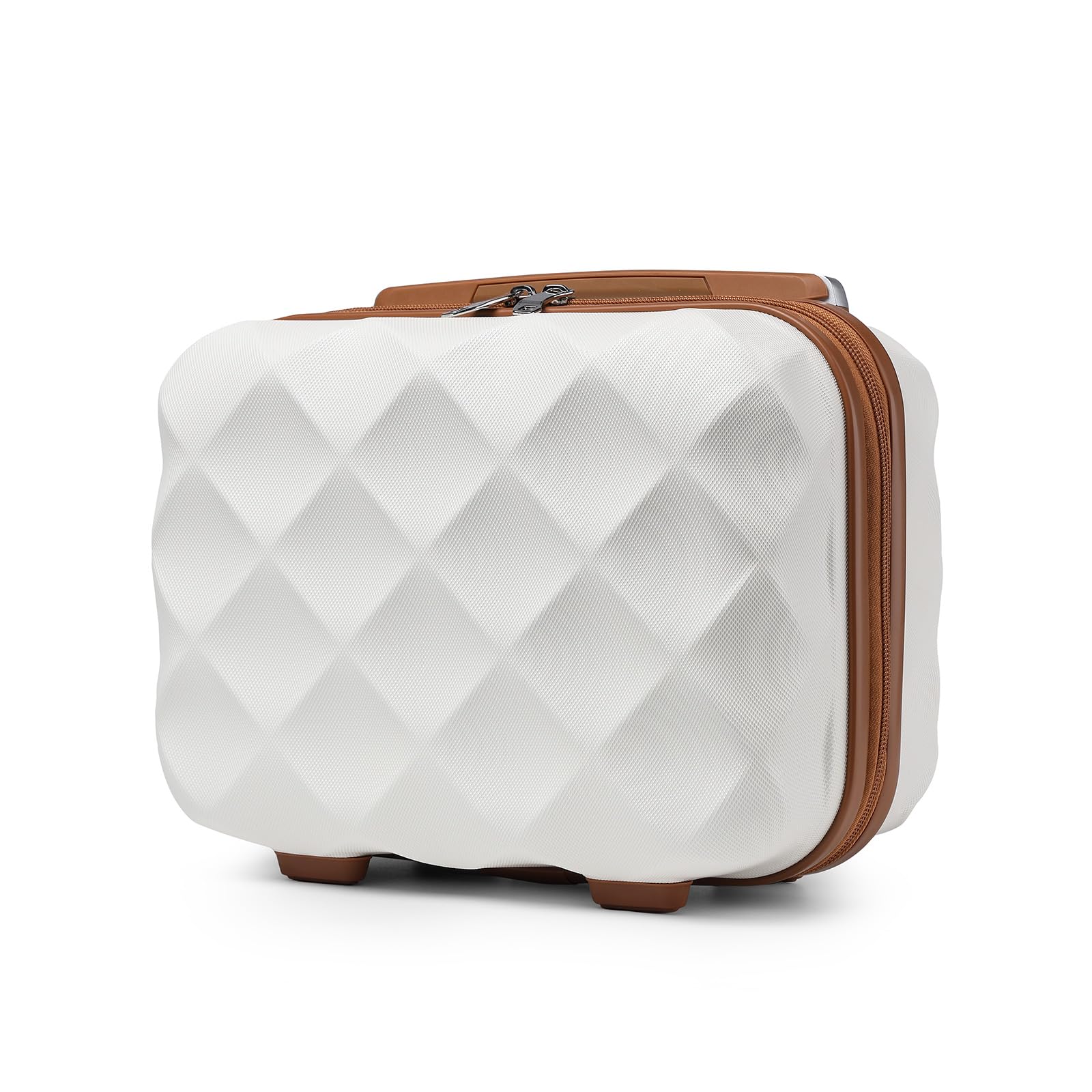 British Traveller Beauty Case 30x17x25cm Valigia Trolley Rigida Leggero Borsa da Toilette (13pollici, Bianco)