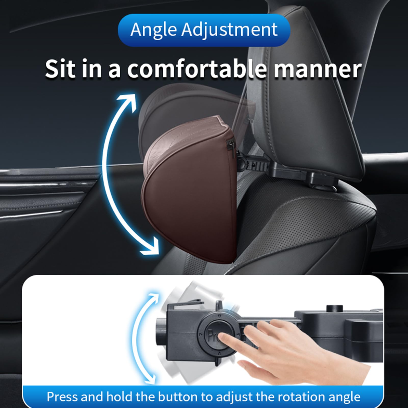 Coussin repose-tête pour voiture, réglable 3D – Soutien doux pour la peau