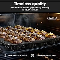 Vista 7 de Juego de 11 Piezas de Moldes Antiadherentes para Hornear, Juegos de Moldes Apilables, Moldes de Horno para Hornear con Asas de Silicona, Incluye