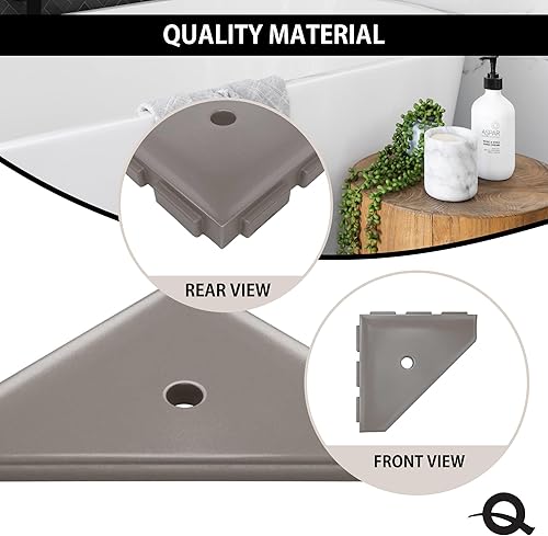 Miniatura 2 de Questech Décor - Estante esquinero de ducha, con tapa para una nueva construcción, estante esquinero de ducha para paredes de azulejos, organizador