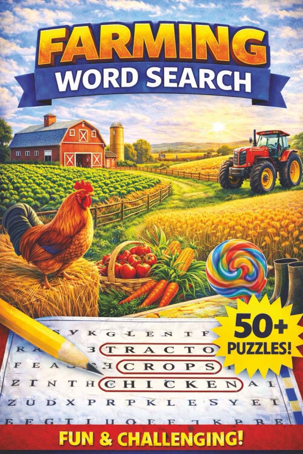Farming Word Search Book: Word Search with Easy to Read about Farm, Agriculture, Barnyard, and more [6x9 inches, 110 pages] 50+ puzzle....a Gift for Vacations, Holidays, and Free Times
