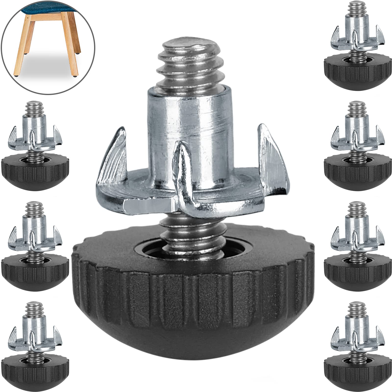 Buy Anwenk 1/4” Stainless Steel Screw Furniture Leveling Feet Screwin