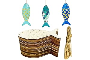 30 Pcs Unfinished Wood Fish Cutouts for DIY Crafts