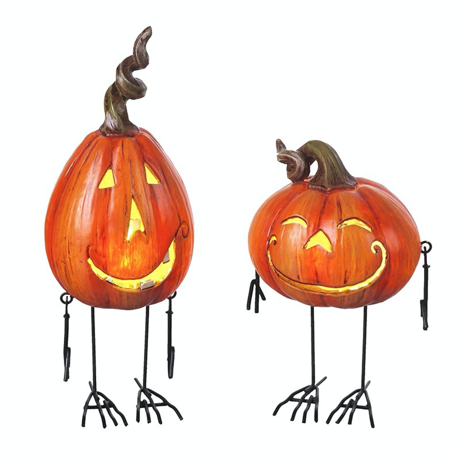 Heaven Sends Metal and Resin LED Pumpkins with Dangling Arms (Both)