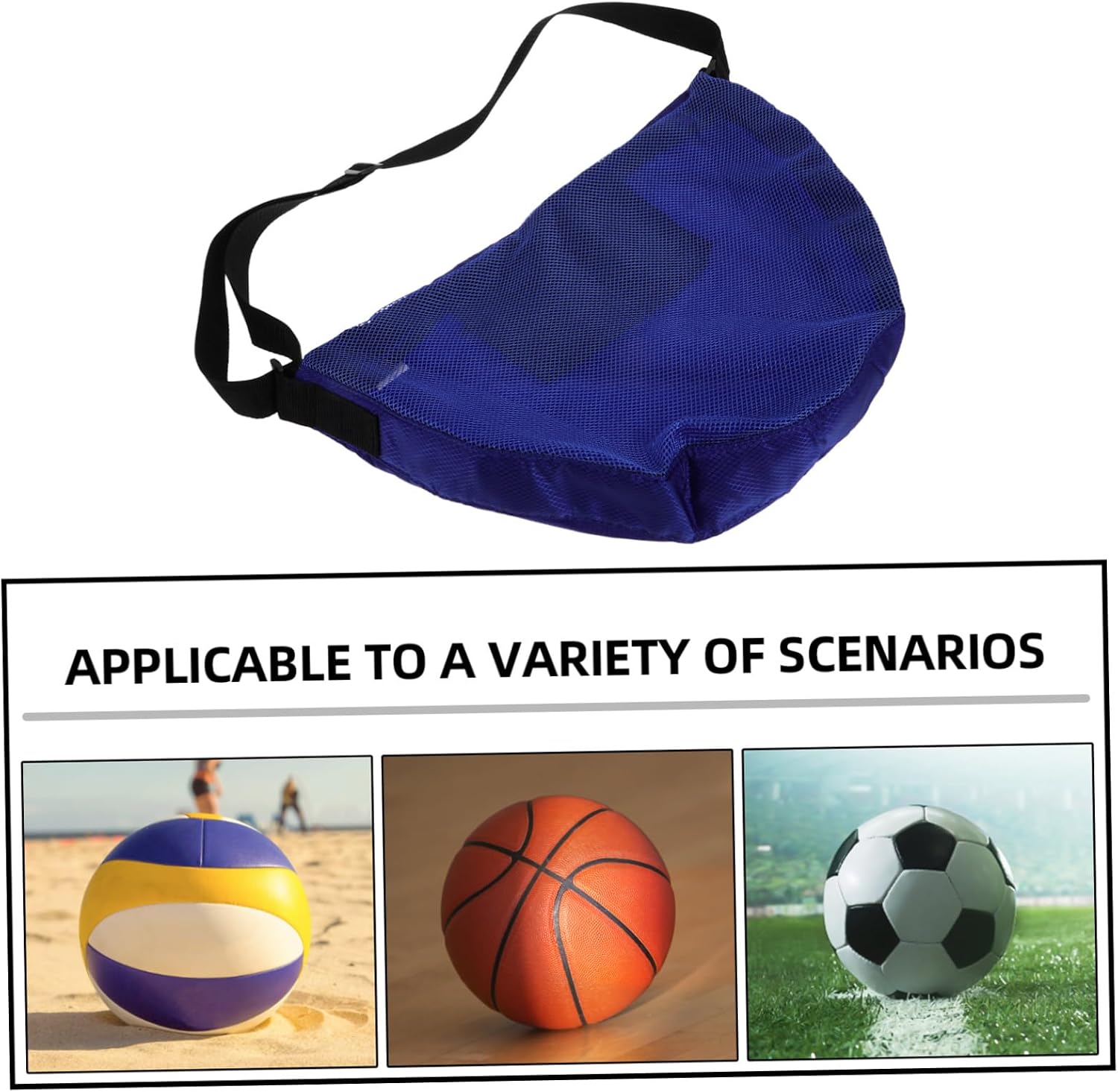 Totority Multi- Sports Bag Portable Basketball Soccer Volleyball Carrier Ergonomic Crossbody and Shoulder Straps Large Capacity Mesh Storage for Organized Equipment