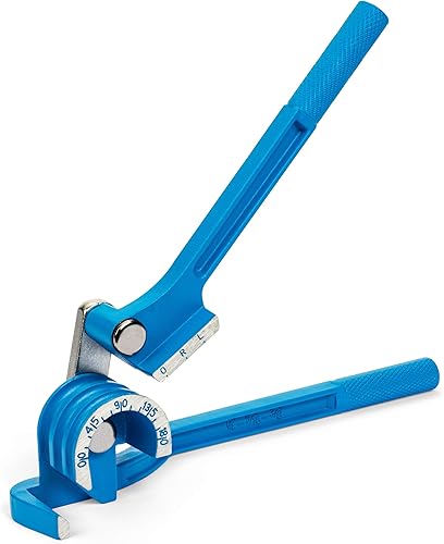 Miniatura 3 de LORESO Dobladora de tubos, dobladora de tubos de 0-180 grados, dobladora de cobre 3 en 1 para herramientas de doblado de tubos de 1/4 pulgadas, 5/16