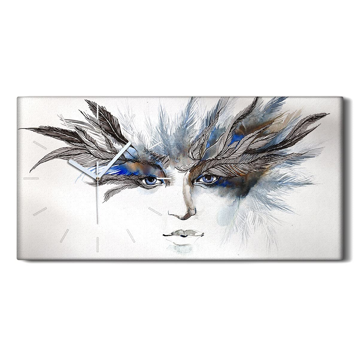 Horloge murale plumes autour des yeux pour une ambiance zen et moderne dans le salon ou la chambre