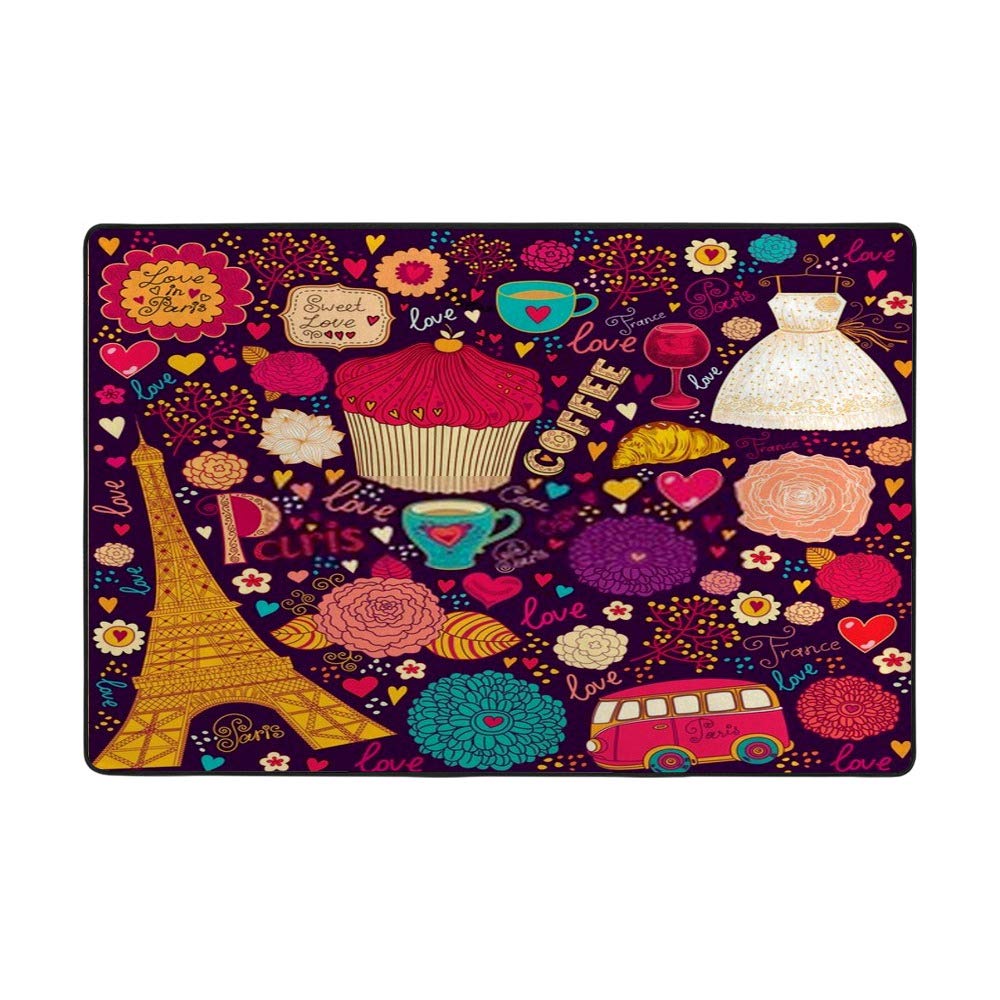 Tapis Paris moderne grand format en polyester salon et salle à manger CHEHONG 120x180cm