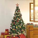 eCraftIndia Green Artificial Christmas Tree 6 Feet Xmas Pine Tree with Metal Stand | 100 Christmas Tree Decoration Items Christmas Ornaments Props | Christmas Decorations Items for Home Office Church CHR145_6FEET_100PROPS