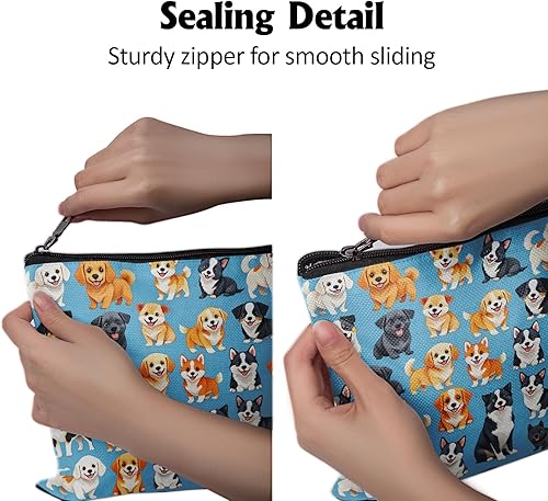 Miniatura 6 de Cafl Bolsa de maquillaje para mujer, bolsa de maquillaje de gran capacidad, 10 x 8 pulgadas, Compañero de flor silvestre de abeja