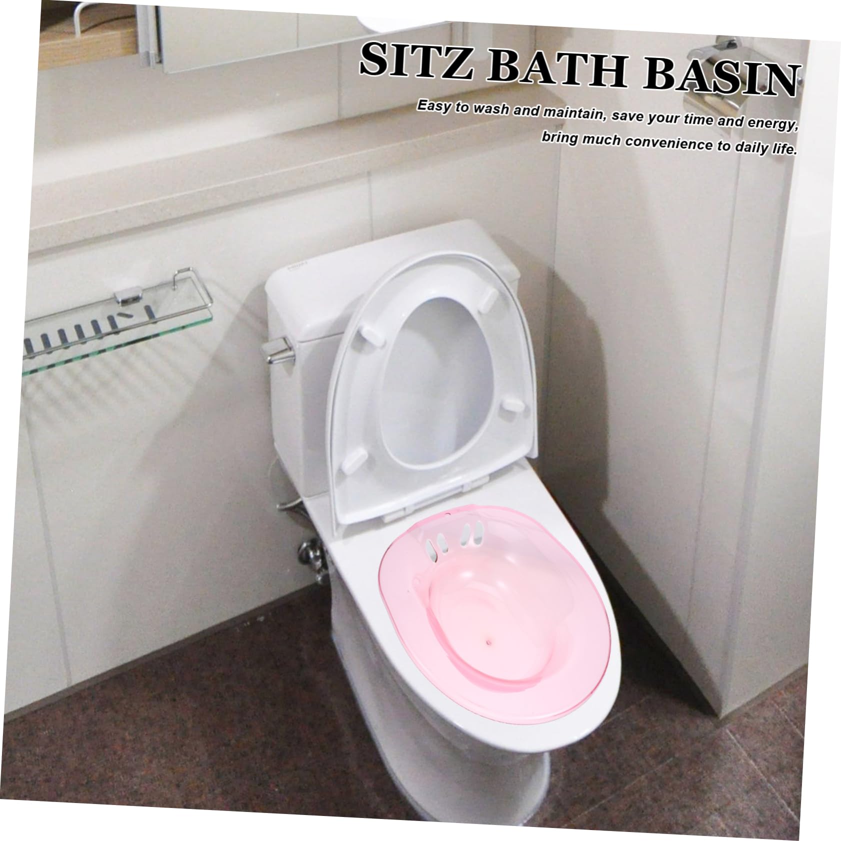 Beavorty Butt Washing Artifact Sitz Bath Basin Postpartum Care Basin Sitz Bath for Toilet Seat Sitz Bath Soak Haemorrhoid Treatment Bidet Basin Guest Bathroom Essentials Pink