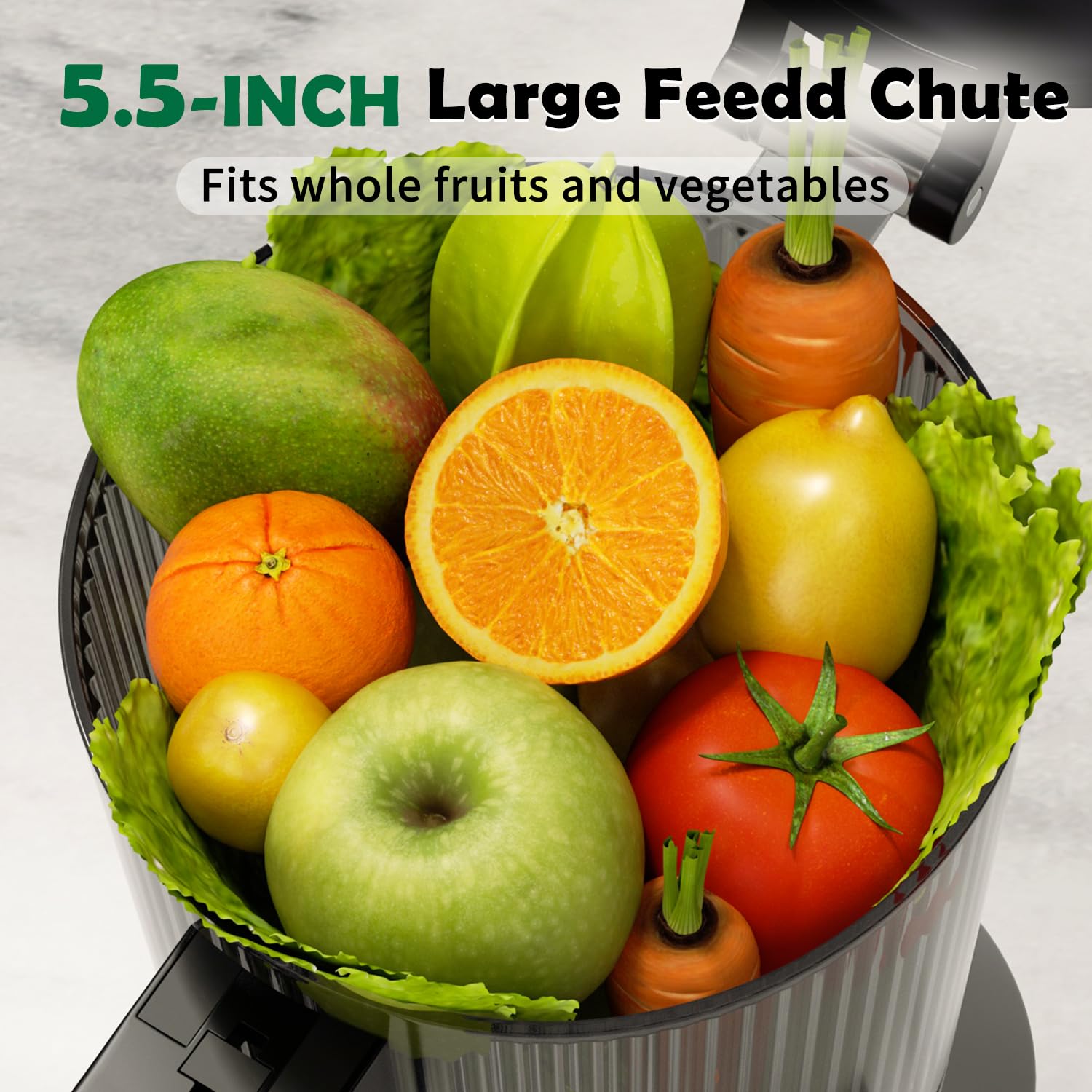 USHALO Cold Press Juicer, Juice Extractor Machine with 5.5