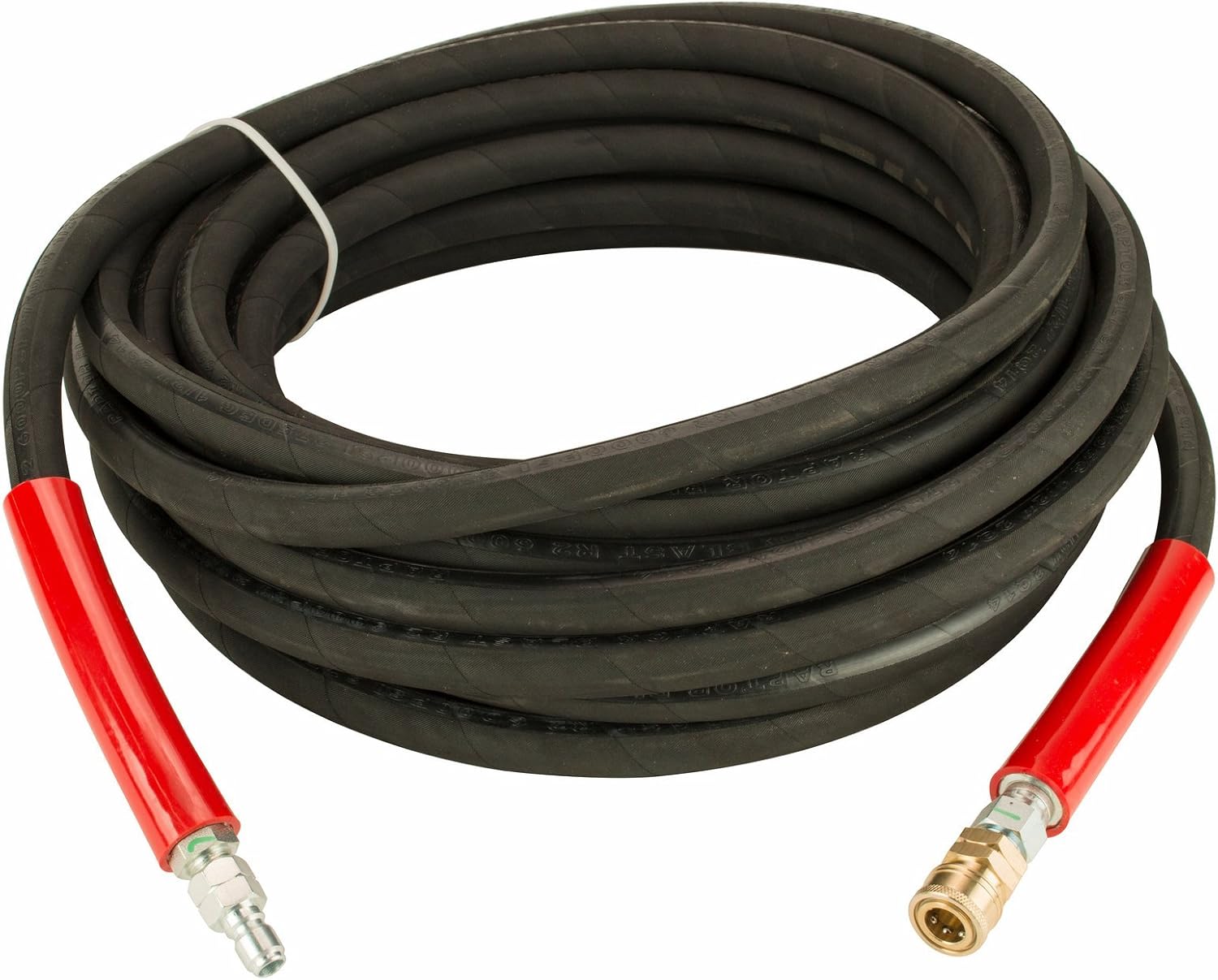 6000 PSI 1/2" x 50' BLACK 2 Wire Pressure Washer Hose with Couplers