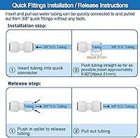 Vista 5 de Accesorios de conexión rápida de 3/8 pulgadas de diámetro exterior, accesorios de conexión de empuje de 3/8 pulgadas de grado alimenticio