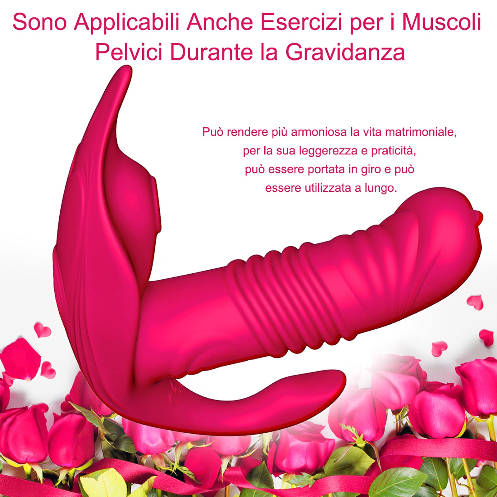 -Massaggiatore Di Silicone Impermeabile Pelvico - 2 Motori e 10 Modalità Di Massaggio Controllo Degli Esercizi Rafforzamento Dei Muscoli per il Pavimento/a