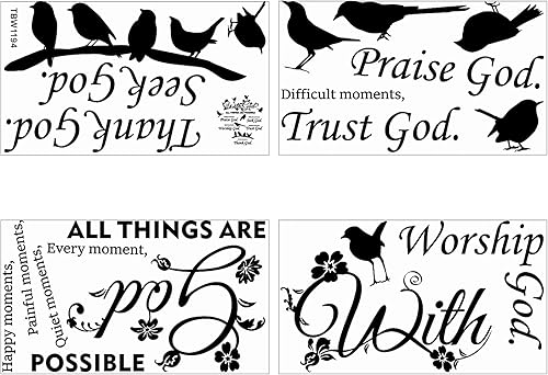 Miniatura 3 de 2 calcomanías de pared con versículo bíblico, con cita de Dios, las cosas son posibles, calcomanía de vinilo cristiano de alabanza a Dios,