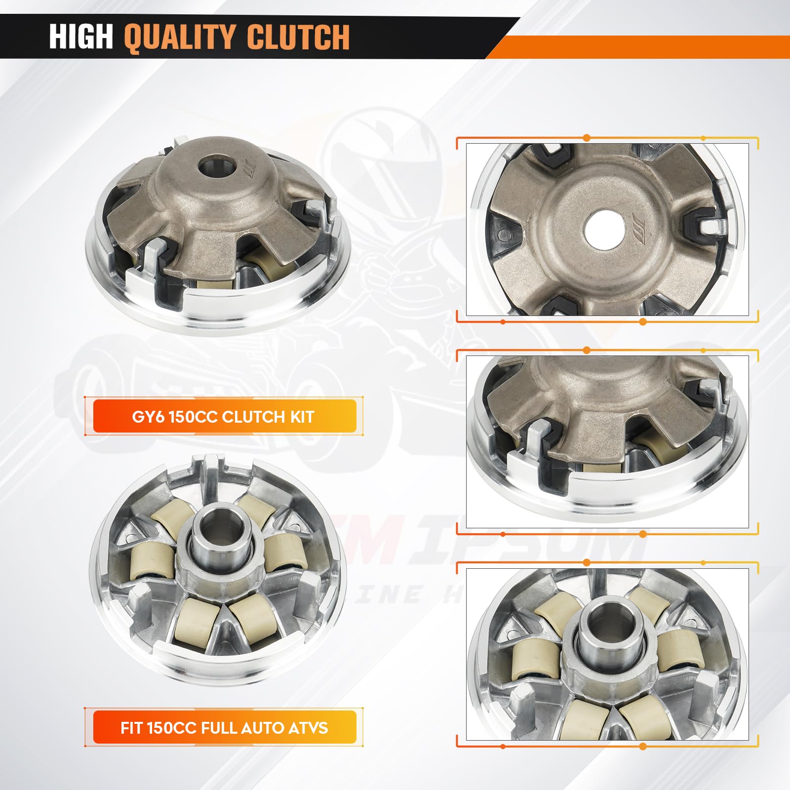 BATONECO Rear Clutch Assembly With Driven Pulley Clutch Bell For