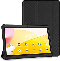 NEWISION Tablet de 7 polegadas com capa, Quad Core Android 13 Tablets, 4GB RAM 32GB ROM 512GB Expand, 1024 x 600 IPS HD, 3500 mAh, câmera dupla, tablet PC USB C (preto)