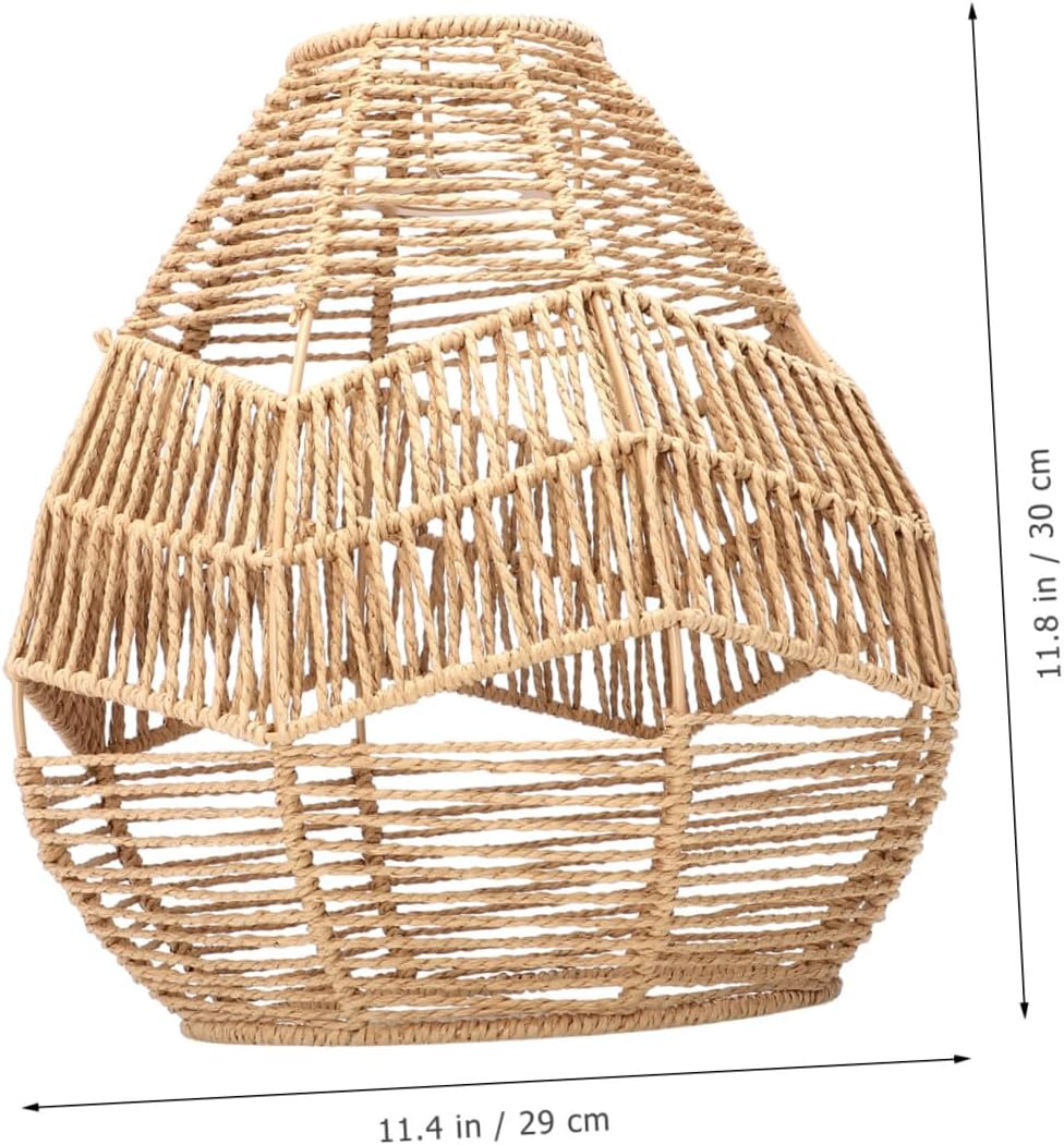 Ciieeo 1pc Imitation Rattan Weaving Lampshade for Ceiling Light Chinese Style Hanging Lamp Unique Design Suitable for Bar Home Easy to Install Warm Lighting