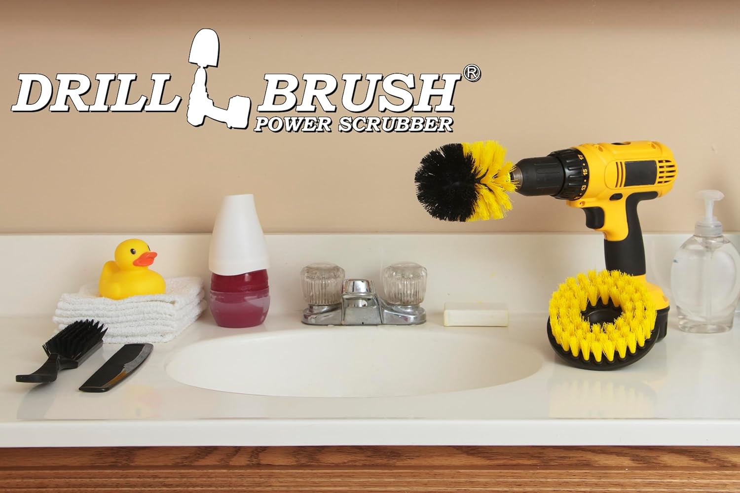 Bathroom Accessories - Cleaning Supplies - Drill Brush Shower Cleaner - Bathtub - Bath Mat - Sink - Bidet - Grout Cleaner - Shower Door - Scrub Brush - Carpet - Tile - Flooring - Tub Cleaning Brushes