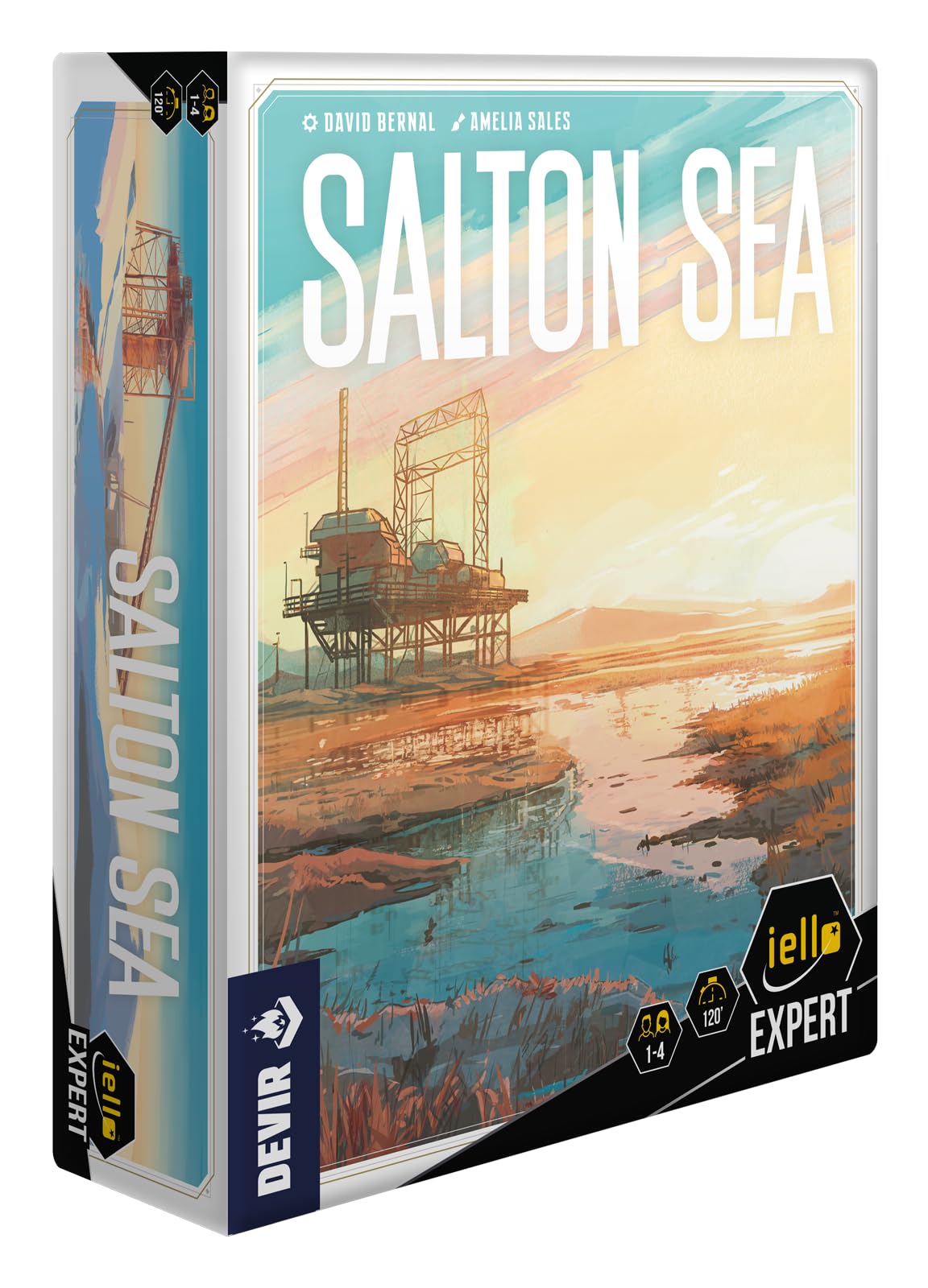 IELLO Expert - Salton Sea – Jeu de Société de Gestion & Placement d'Ouvriers – Industrie du Lithium – Dès 14 Ans – 1 à 4 Joueurs