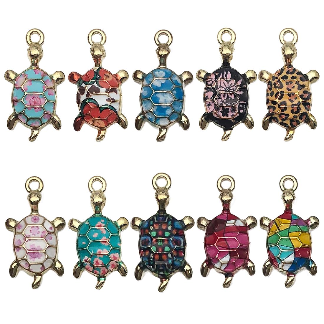 10 Silver Sea Turtle Charms for Jewelry Making, DIY Craft Supplies
