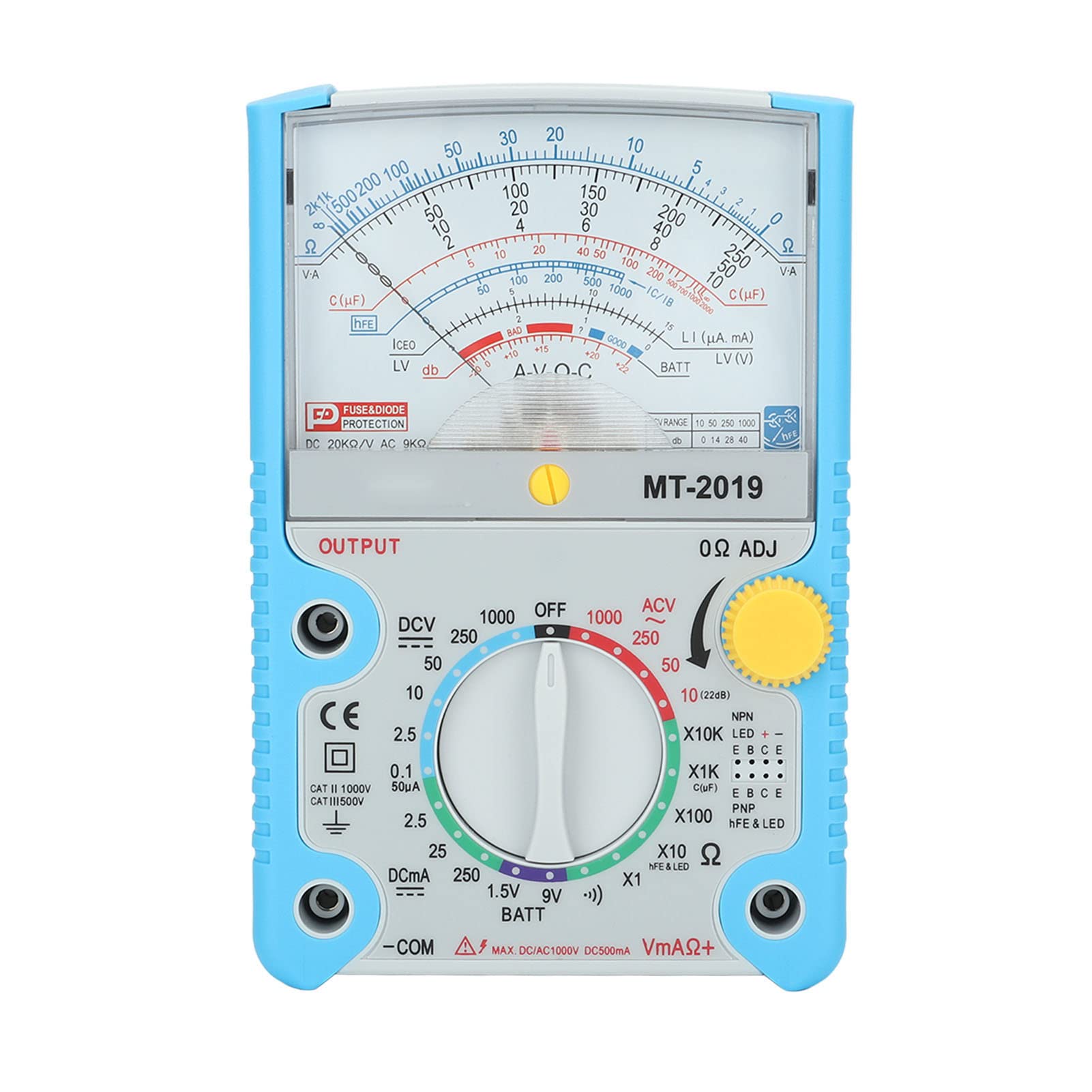 AMONIDA Pointer Multimeter für 9V-Batterietest, Heimlabor