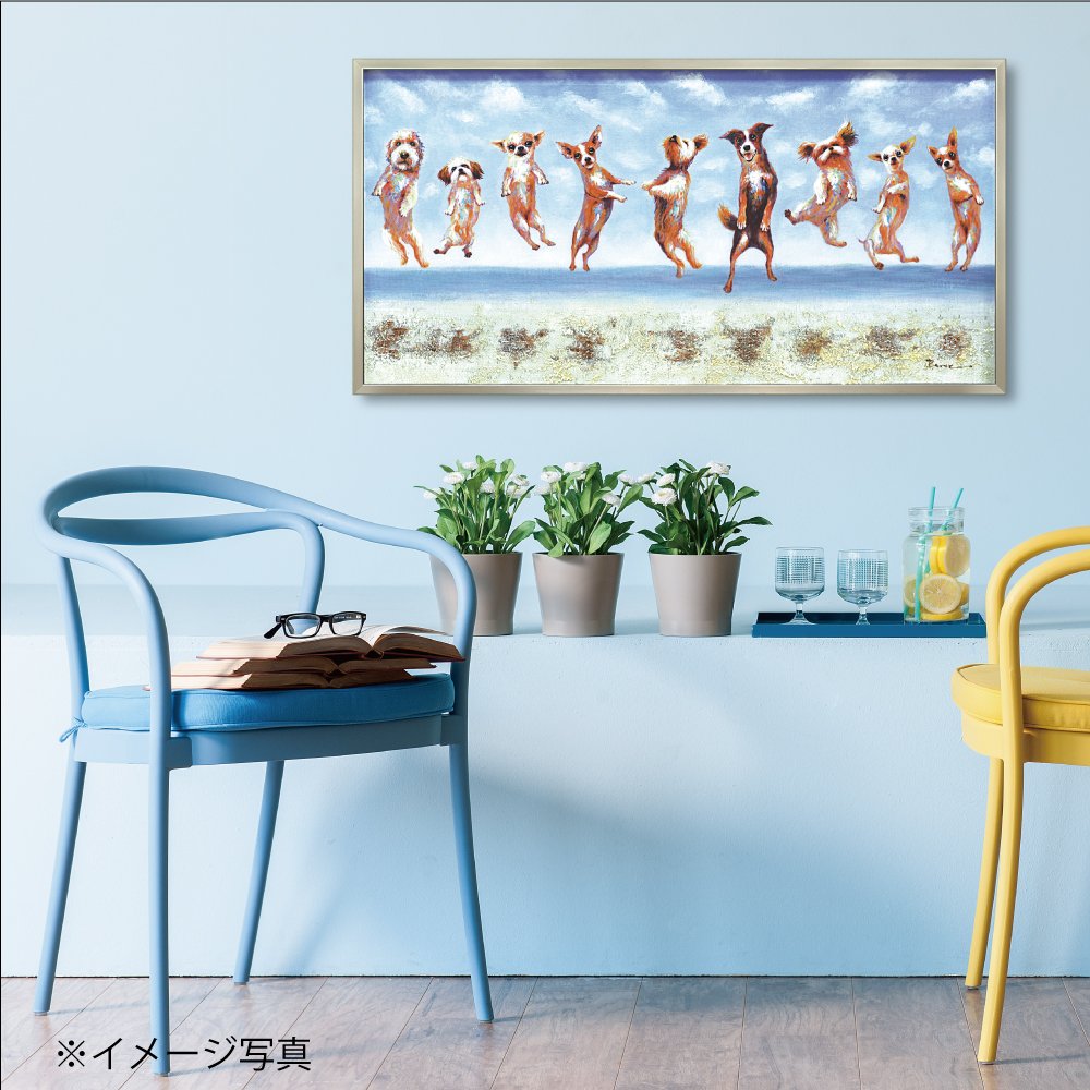 ユーパワー　 ハンドペイントオイルペイントアート 「ジャンピングドッグス」 Amazon.co.jp: ユーパワー Oil Paint Art ハンドペイントオイル