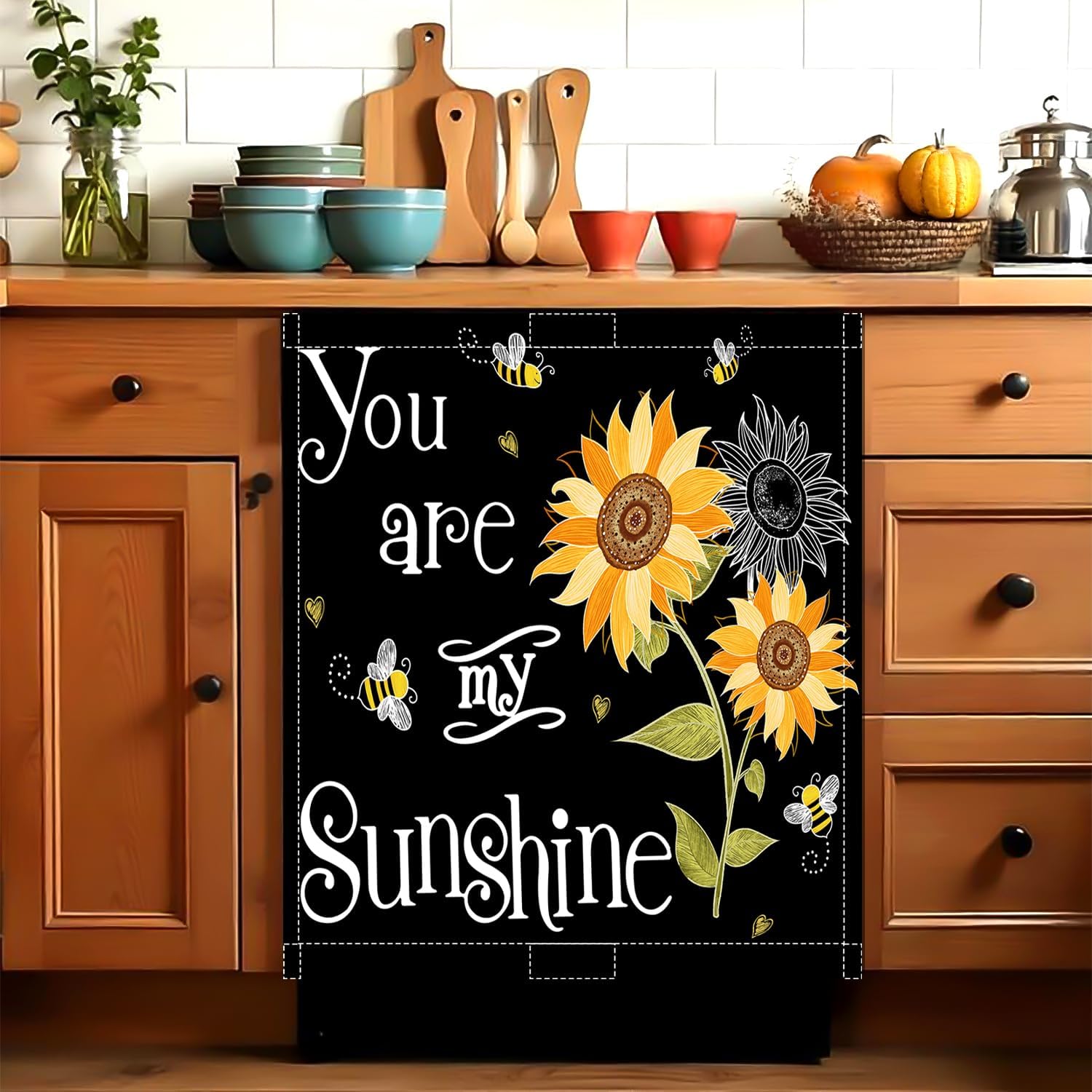 You are My Sunflower Dishwasher Magnet Cover, Summer Dishwasher Magnet Sticker for Kitchen Decoration 23x26in Dish Washer Magnetic Sticker Panel Decal image 3