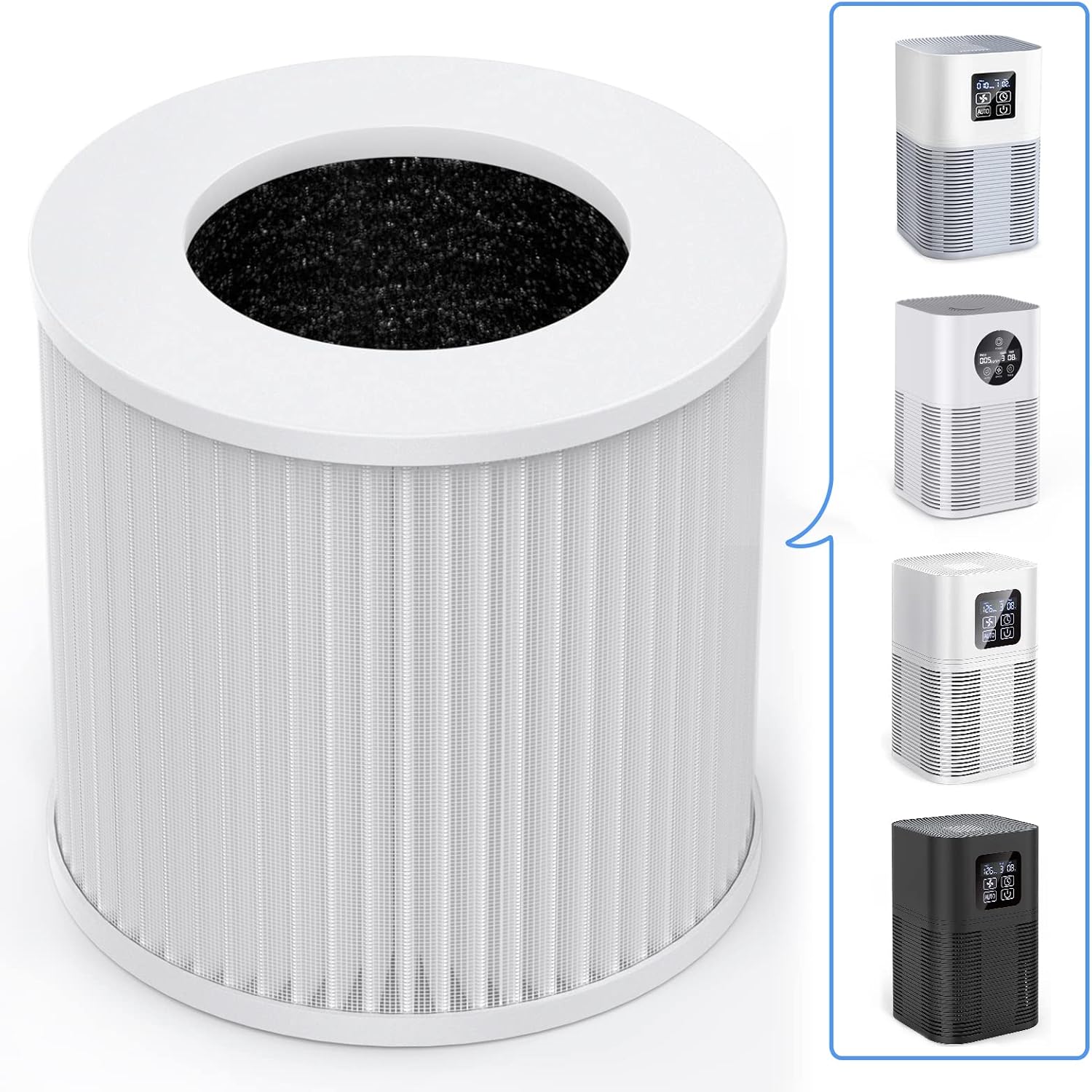 KOIOS H13 HEPA Air Filter Replacement Compatible with VEWIOR A1, AMEIFU, Tailulu HQKJ-50 Air Purifiers, Official Certified 3 Stage Filtration
