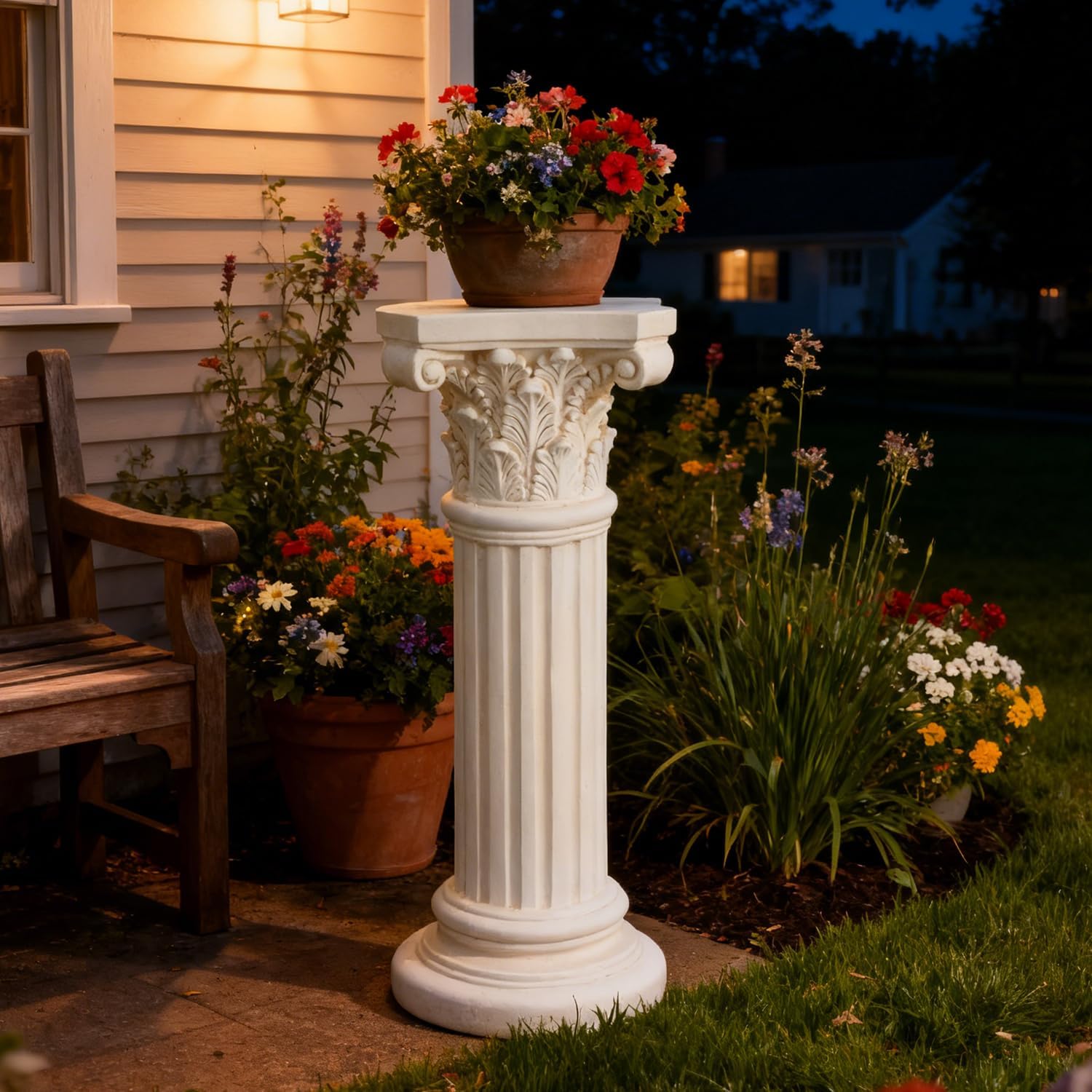Tall White Roman Columns and Pillars Resin Roman Pillar for Wedding Ceremonies Decorative Greek Columns for Indoor Outdoor Garden Porch Home Wedding Decor & Floral Arrangements