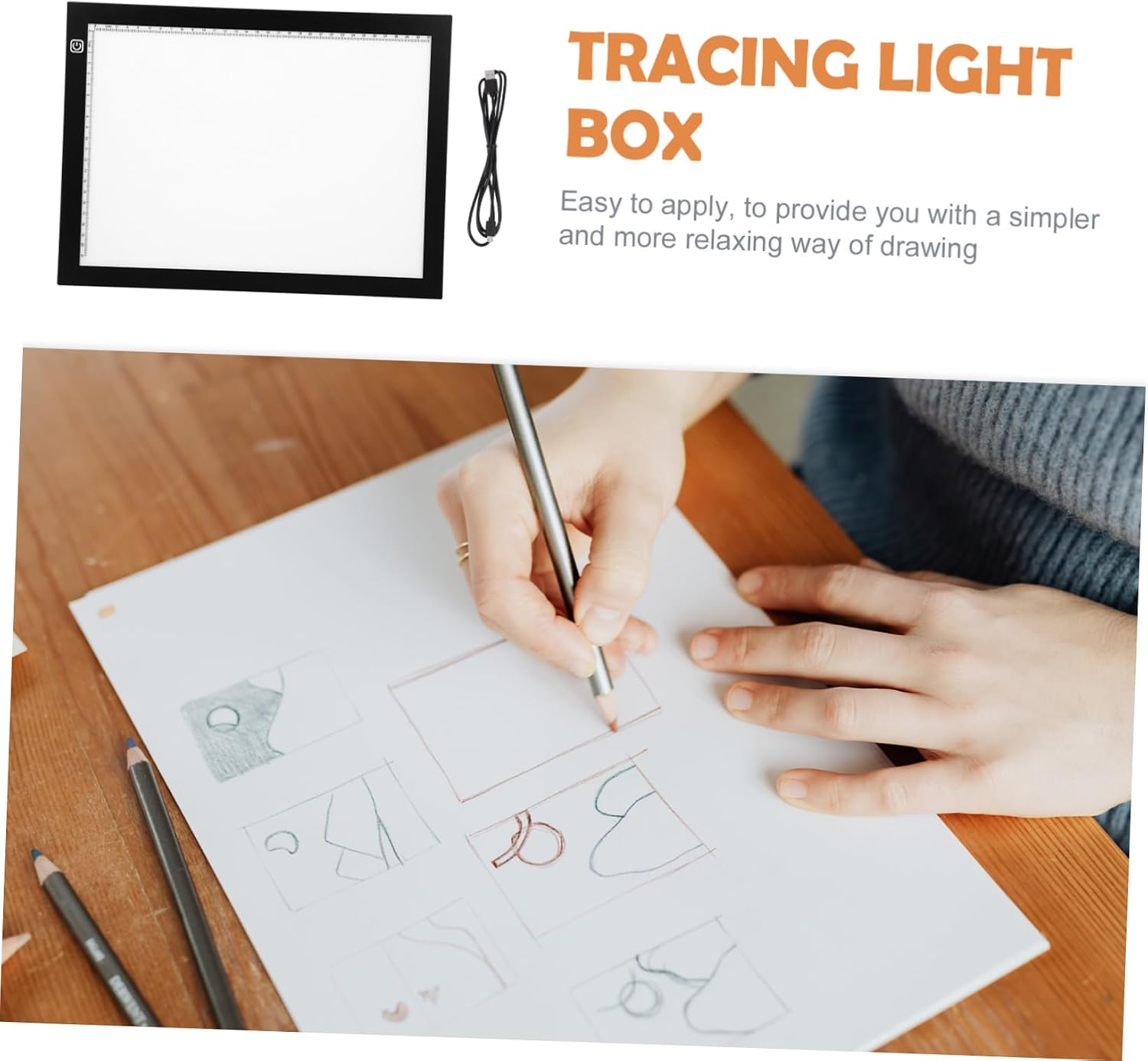 DOITOOL A4 LED Tracing Board Light Pad for Drawing and Calligraphy Portable Light Table for Artists and Students Surface