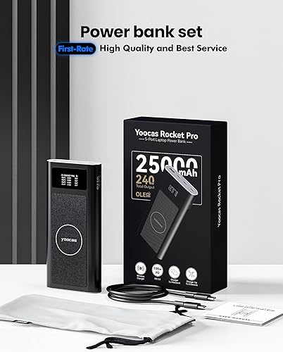 Miniatura 6 de PD 240W Power Bank - Cargador portátil de 25000 mAh con carga de alta velocidad, pantalla digital inteligente de 4 puertos USB CUSB Abatería