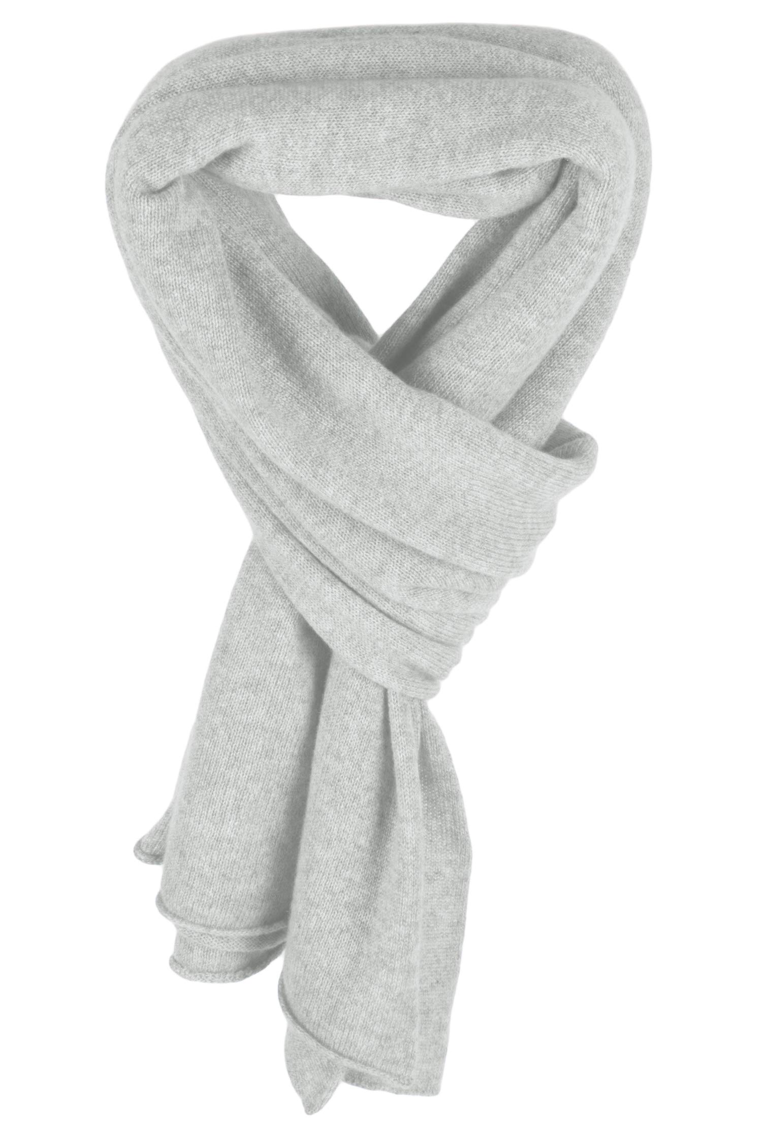 Love Cashmere Women's Fine 100% Cashmere Wrap Scarf - Silver Grey