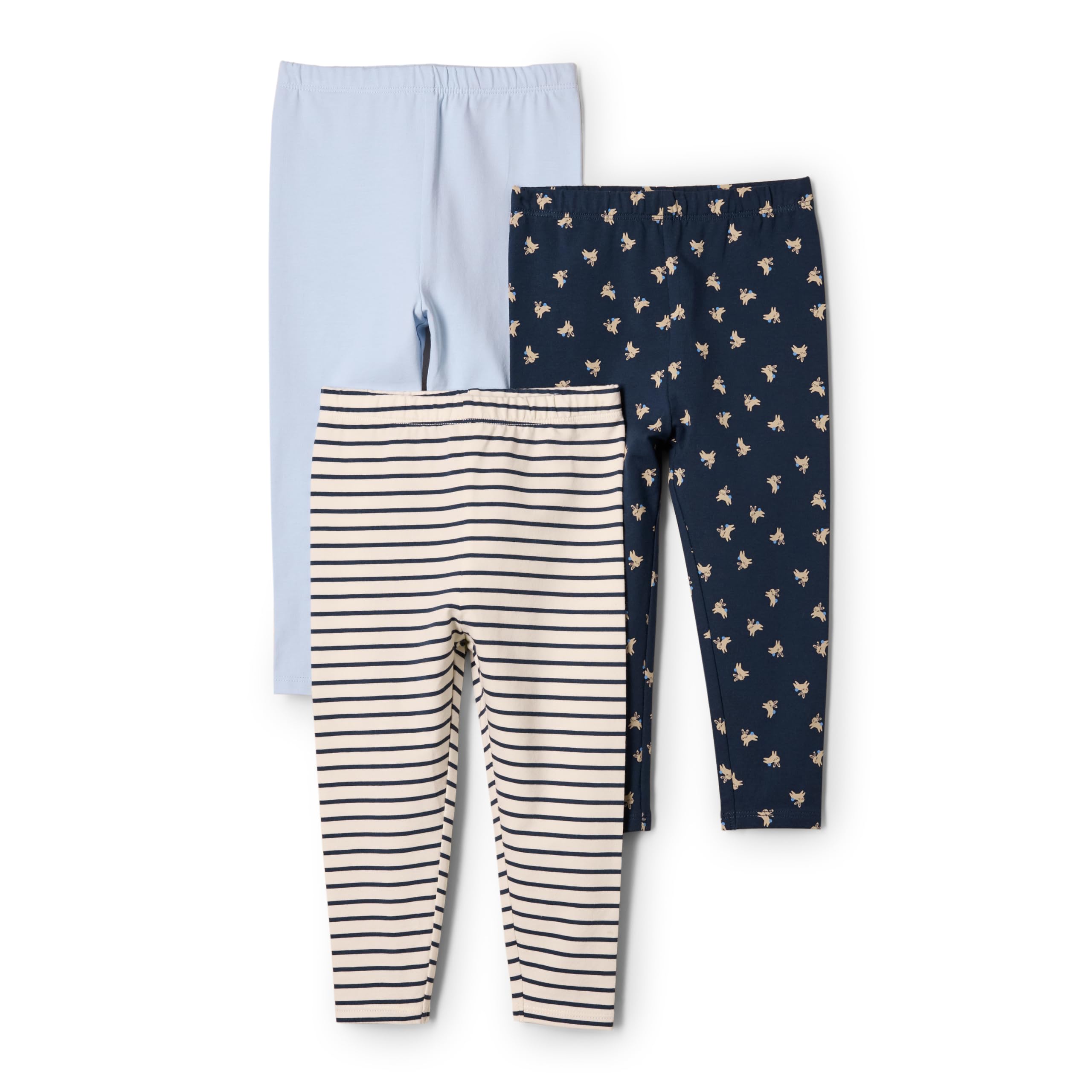 Amazon Essentials Bebé-Niñas Legging 18 meses Azul Claro/Conejitos/Rayas